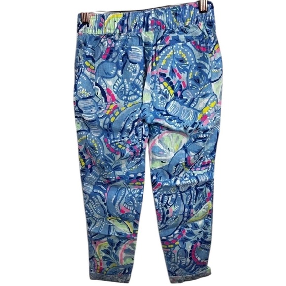 Size XXS new with tags Aden linen pants blue peri pinch pinch - Picture 5 of 5